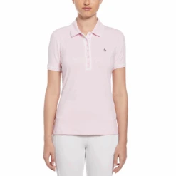 Original Penguin Women's Performance Veronica Short Sleeve Golf Polo Shirt In Gelato Pink