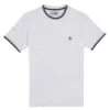 Original Penguin Sticker Pete Tipped Ringer Organic Cotton T-Shirt In Bright White
