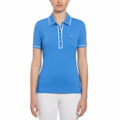 Original Penguin Women's Performance Veronica Short Sleeve Golf Polo Shirt In Nebulas Blue