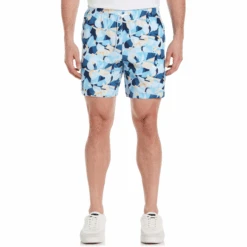 Original Penguin Performance Layered Print Tennis Shorts In Bright White