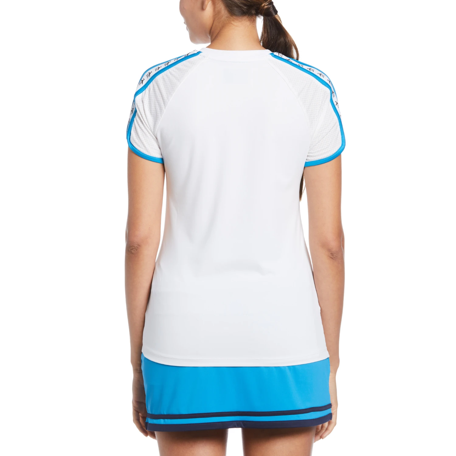 Original Penguin Women's Performance Tennis T-Shirt With Mesh Sleeves In Bright White 4 Original Penguin Women's Performance Tennis T-Shirt With Mesh Sleeves In Bright White - Image 2