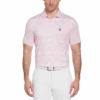 Original Penguin 50s Colour Block Print Golf Polo Shirt In Gelato Pink