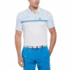 Original Penguin Broken Tees Print Golf Polo Shirt In Bright White