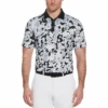 Original Penguin Bunker Print Short Sleeve Golf Polo Shirt In Caviar