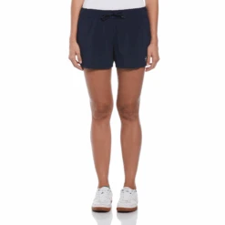 Original Penguin Women's Drawstring Tennis Short In Black Iris