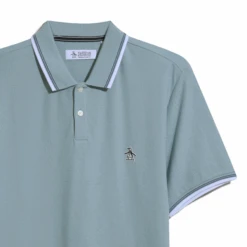 Original Penguin Organic Cotton Pique Short Sleeve Polo Shirt With Tipped Collar In Tourmaline -Outlet New Polo Shirt Store 7 eddbb941 471b 47cf 8398 dcf63b93a1a6