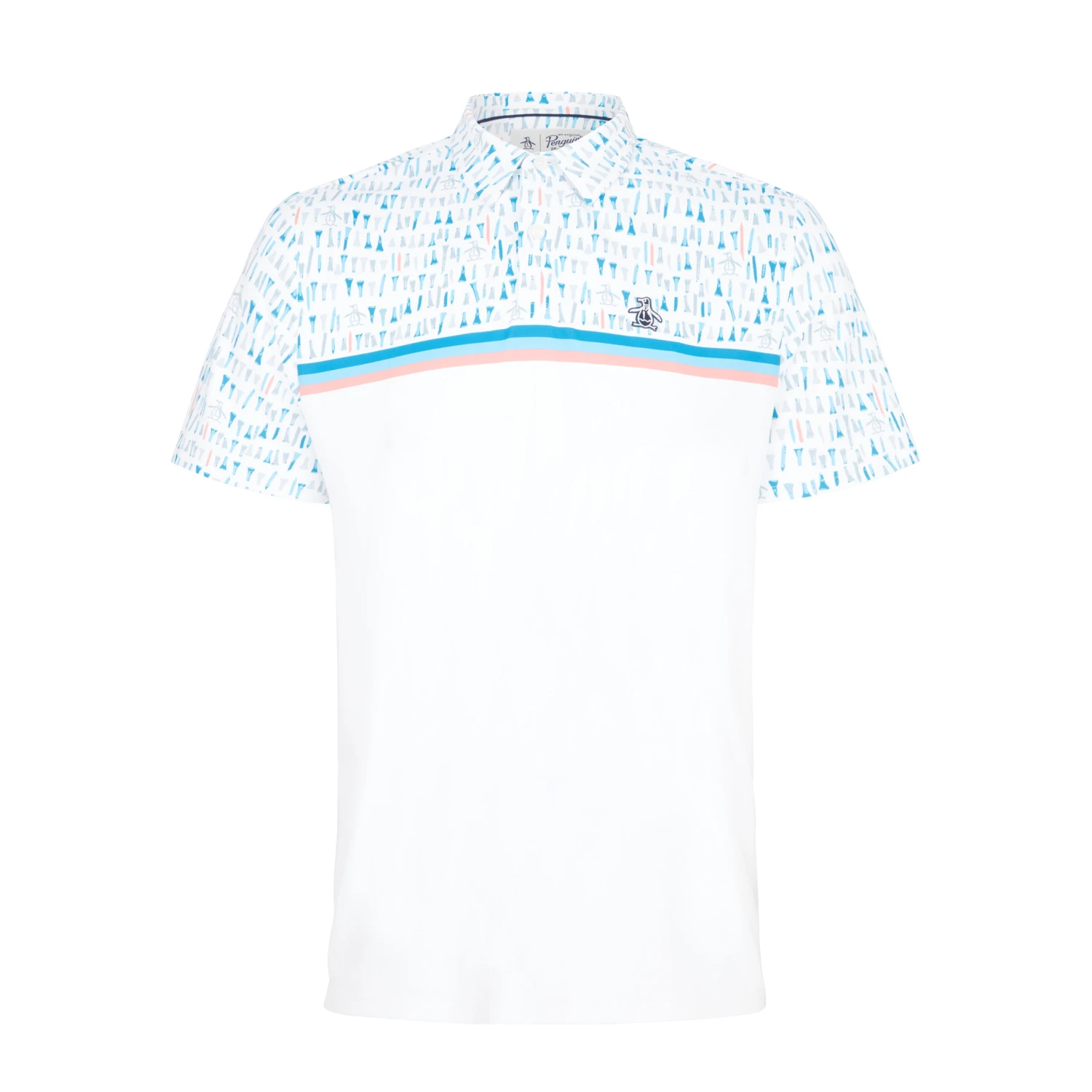 Original Penguin Broken Tees Print Golf Polo Shirt In Bright White 5 Original Penguin Broken Tees Print Golf Polo Shirt In Bright White - Image 3