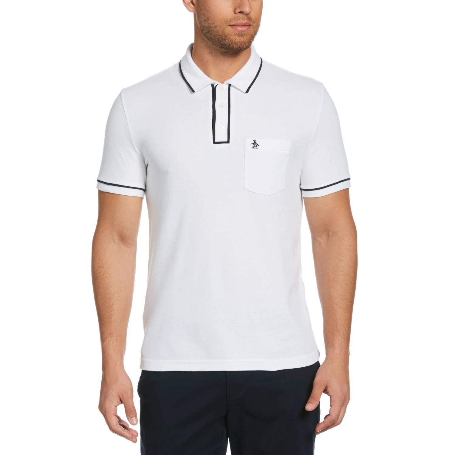 Original Penguin The Earl Organic Cotton Pique Polo In Bright White 3 Original Penguin The Earl Organic Cotton Pique Polo In Bright White