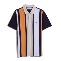 Original Penguin Icons Vertical Stripe Polo Shirt In True Black -Outlet New Polo Shirt Store OPKF3386 010