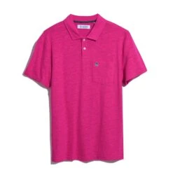 Original Penguin Linen Cotton Slub Short Sleeve Polo Shirt In Raspberry Sorbet -Outlet New Polo Shirt Store OPKS2441 697