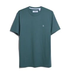 Original Penguin Pin Point Embroidered Pete T-Shirt In Sea Pine -Outlet New Polo Shirt Store OPKS4903 317