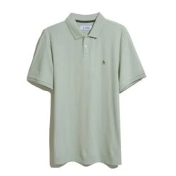 Original Penguin Sticker Pete Daddy Short Sleeve Polo Shirt In Silt Green -Outlet New Polo Shirt Store OPKSB005 330
