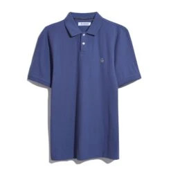 Original Penguin Sticker Pete Daddy Short Sleeve Polo Shirt In Blue Indigo -Outlet New Polo Shirt Store OPKSB005 970