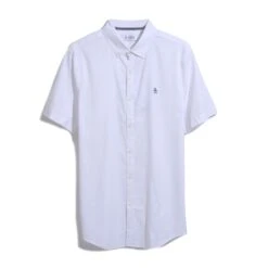 Original Penguin Ecovero Oxford Stretch Short Sleeve Button-Down Shirt In Bright White -Outlet New Polo Shirt Store OPWB0037 118