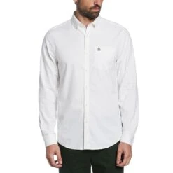Outlet New Polo Shirt Store 23 Original Penguin Ecovero Oxford Stretch Shirt In Bright White