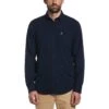 Original Penguin Ecovero Oxford Stretch Shirt In Dark Sapphire