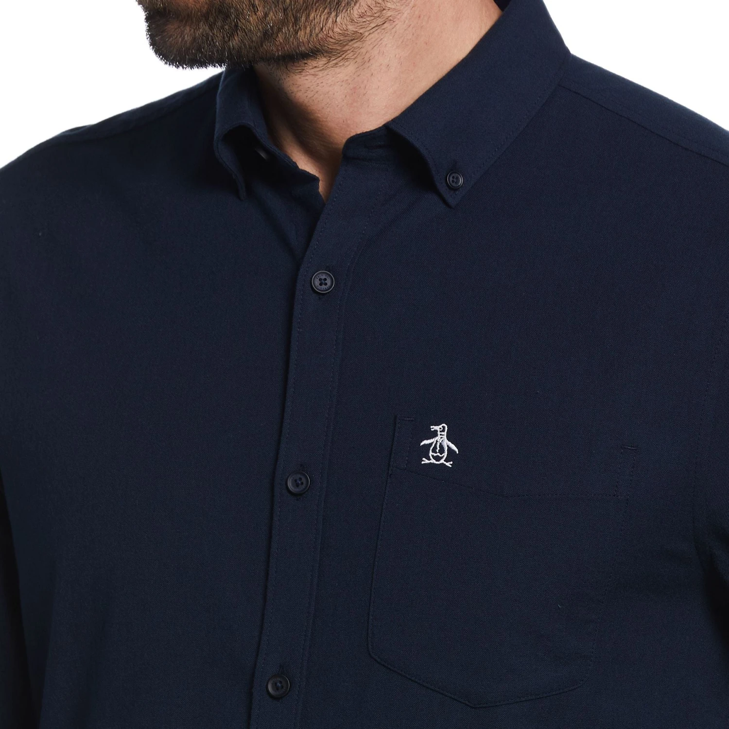 Original Penguin Ecovero Oxford Stretch Shirt In Dark Sapphire 5 Original Penguin Ecovero Oxford Stretch Shirt In Dark Sapphire - Image 3