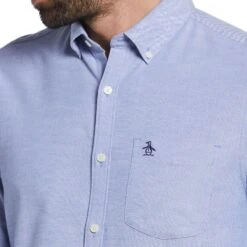 Original Penguin Ecovero Oxford Stretch Shirt In Amparo Blue 8 Original Penguin Ecovero Oxford Stretch Shirt In Amparo Blue -Outlet New Polo Shirt Store OPWB2032 424 alt2