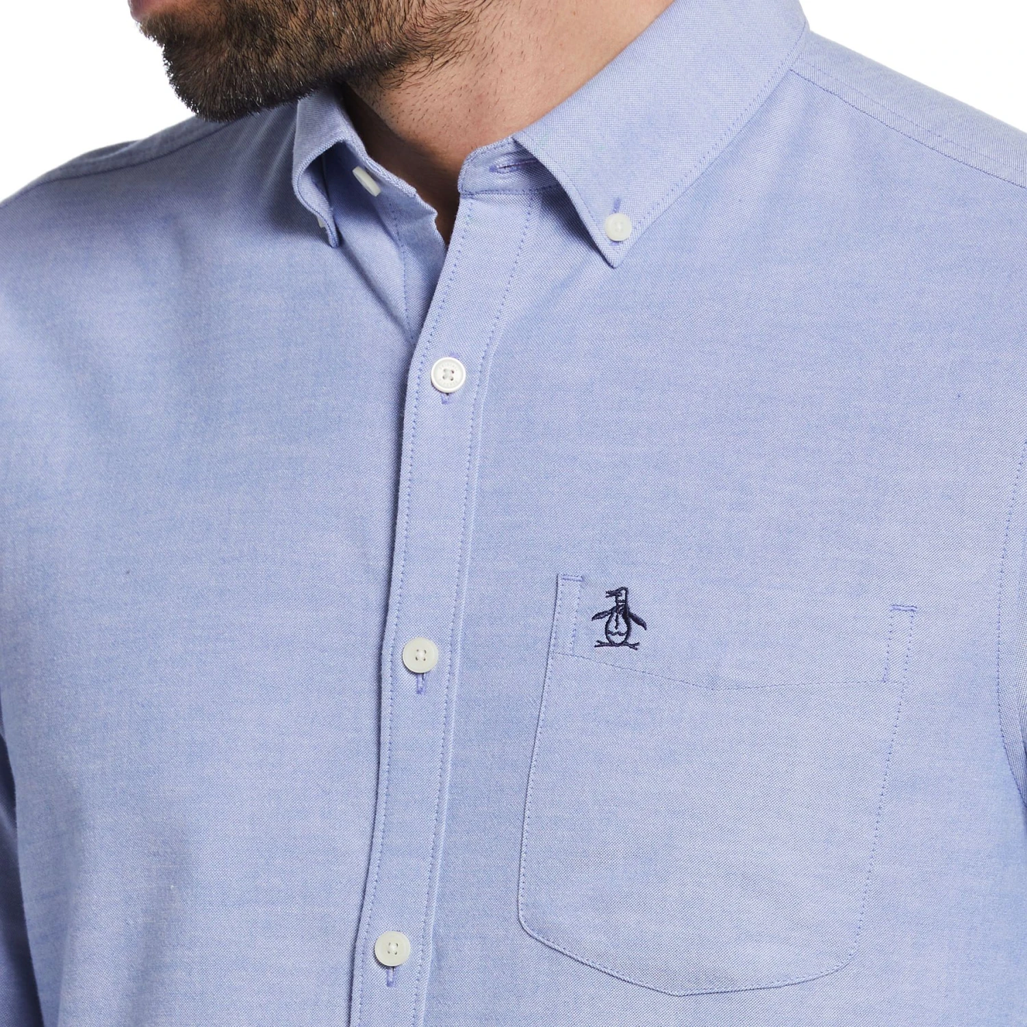 Original Penguin Ecovero Oxford Stretch Shirt In Amparo Blue 5 Original Penguin Ecovero Oxford Stretch Shirt In Amparo Blue - Image 3