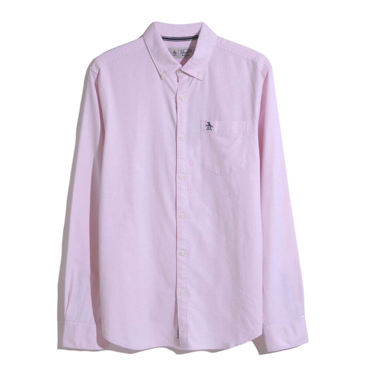 Original Penguin Ecovero Oxford Stretch Long Sleeve Shirt In Parfait Pink 6 Original Penguin Ecovero Oxford Stretch Long Sleeve Shirt In Parfait Pink - Image 4