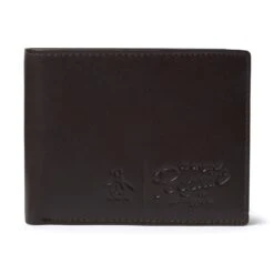 Original Penguin Bi Fold Fred Wallet In Leather Brown