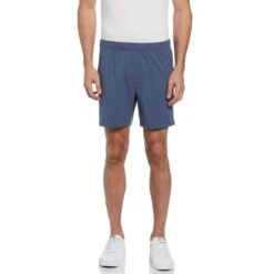 Original Penguin Seersucker Short In Blue Indigo