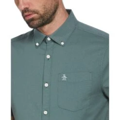 Original Penguin Ecovero Short Sleeve Oxford Shirt In Laurel Wreath -Outlet New Polo Shirt Store ahvssotxd2m0fyfvhp6q