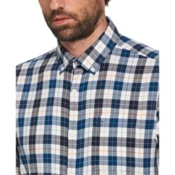 Original Penguin Plaid Pattern Shirt In Bright White -Outlet New Polo Shirt Store ane8en6trg8iujep4dwz