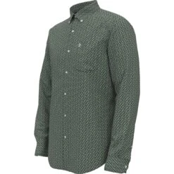 Original Penguin Long Sleeve All Over Print Poplin Shirt In Laurel Wreath -Outlet New Polo Shirt Store ardw2ybnbkylvrcbrykh