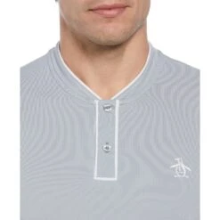 Original Penguin Piped Blade Collar Performance Short Sleeve Tennis Polo Shirt In Quarry -Outlet New Polo Shirt Store bv8zmsahfk1ucsh1rbww