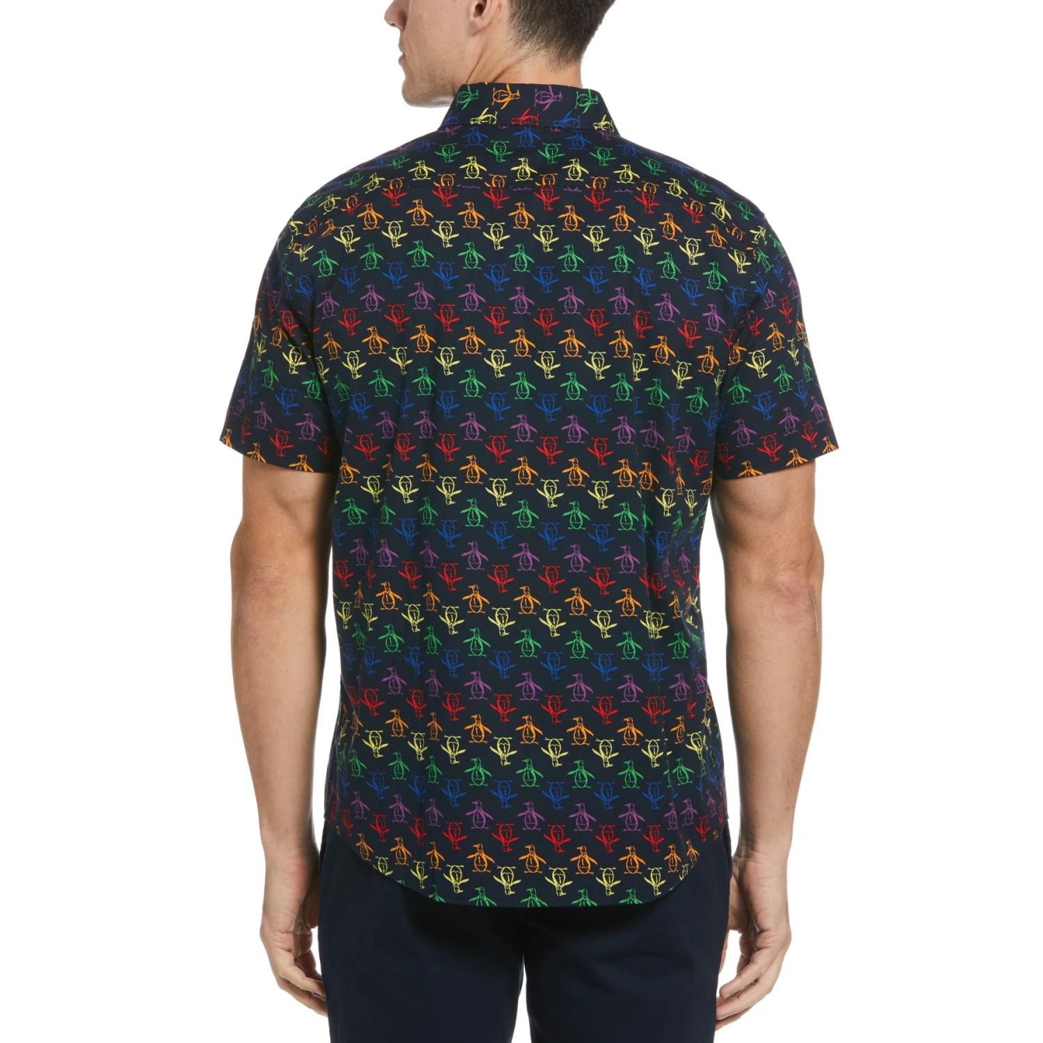Original Penguin Rainbow Pete Print Shirt In Dark Sapphire 4 Original Penguin Rainbow Pete Print Shirt In Dark Sapphire - Image 2