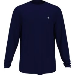 Original Penguin Raglan Performance Tennis T-Shirt In Black Iris -Outlet New Polo Shirt Store dwvy2p8qhodhvt03zuil