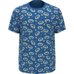 Original Penguin Print Crew Neck Tennis T-Shirt In Mediterranean Blue -Outlet New Polo Shirt Store eaekc8bm7aofur9v5mil