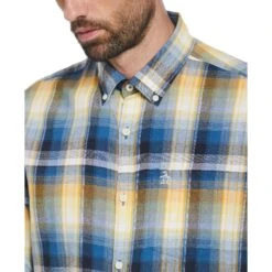 Original Penguin Ecovero Blend Plaid Shirt In Dark Blue 6 Original Penguin Ecovero Blend Plaid Shirt In Dark Blue -Outlet New Polo Shirt Store fvctxmcuapqrani3wrjn