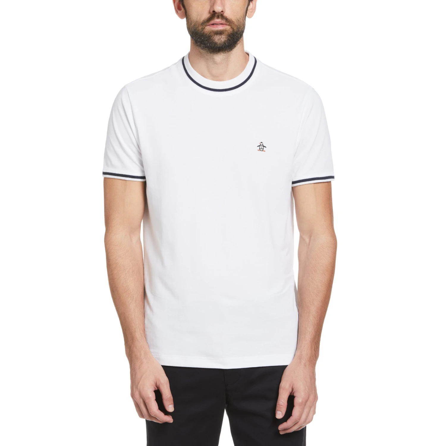 Original Penguin Icons Organic Cotton Short Sleeve Pique T-Shirt In Bright White 4 Original Penguin Icons Organic Cotton Short Sleeve Pique T-Shirt In Bright White - Image 2