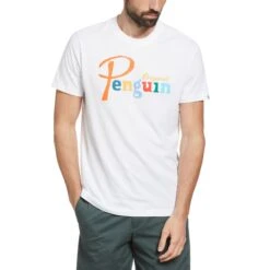 Original Penguin Multi Colour Penguin Logo T-Shirt In Bright White