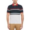 Original Penguin Jacquard Honeycomb Stripe Pattern Short Sleeve Polo Shirt In Bright White -Outlet New Polo Shirt Store hwtfyxpzwn5jcbyayiz8