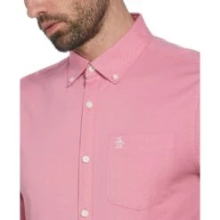 Original Penguin Ecovero Short Sleeve Oxford Shirt In Wild Rose -Outlet New Polo Shirt Store iq4khxx1qdp5ft8k8c0j