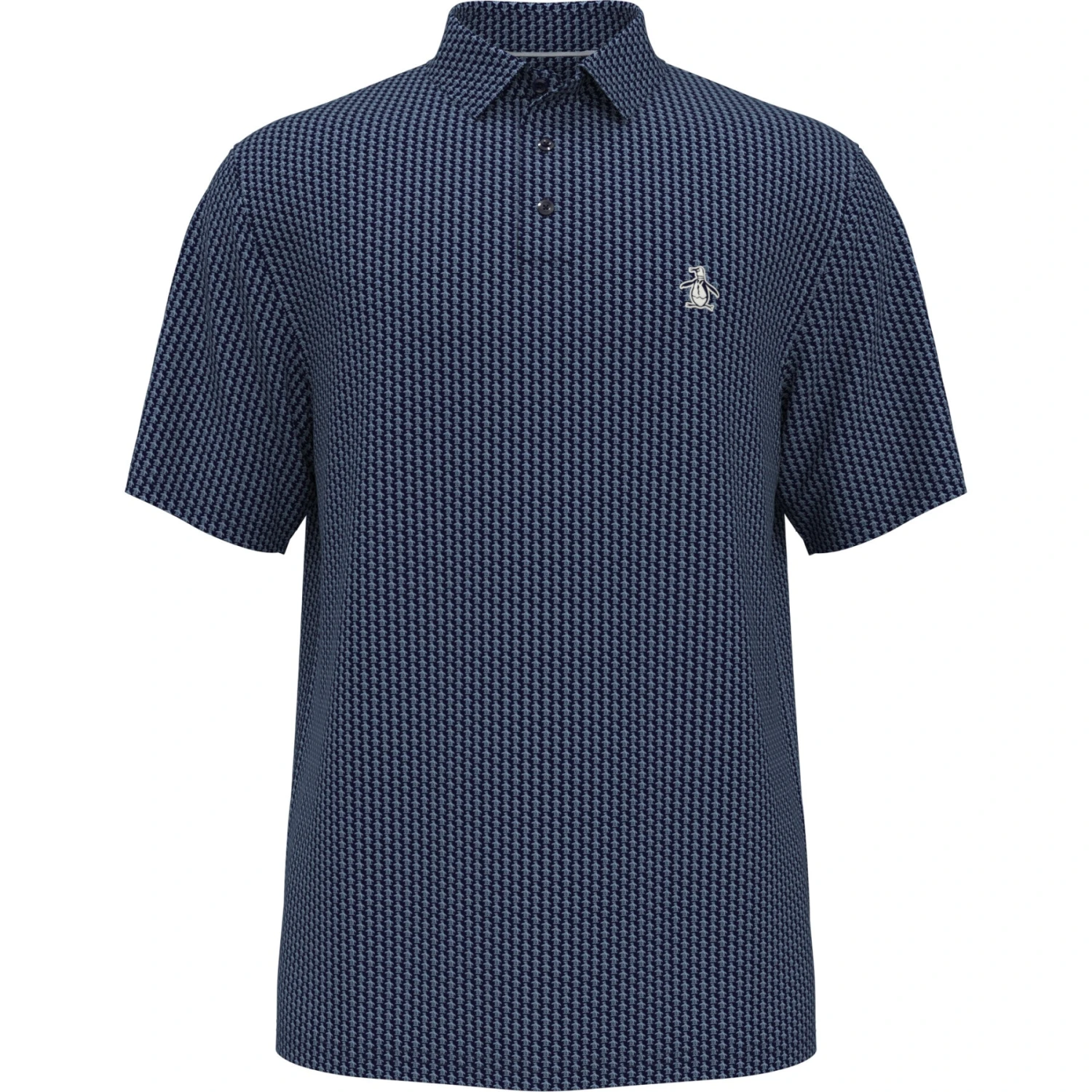 Original Penguin Allover Pete Print Short Sleeve Golf Polo Shirt In Black Iris 6 Original Penguin Allover Pete Print Short Sleeve Golf Polo Shirt In Black Iris - Image 4