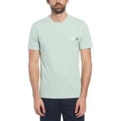 Original Penguin Original Spliced T-Shirt In Silt Green