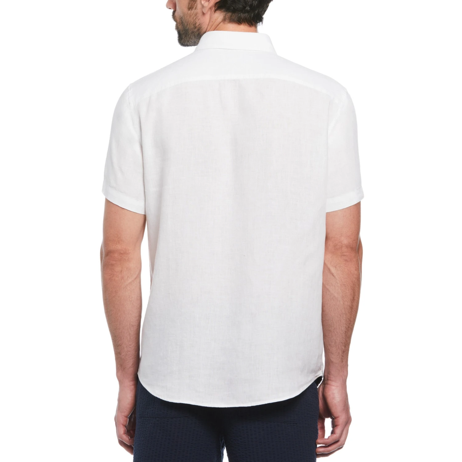 Original Penguin Delave Linen Short Sleeve Button-Down Shirt In Bright White 4 Original Penguin Delave Linen Short Sleeve Button-Down Shirt In Bright White - Image 2