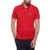 Original Penguin Jacquard Honeycomb Pattern Short Sleeve Polo Shirt In Salsa -Outlet New Polo Shirt Store lmyxffyd487qru0pg9du