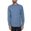 Original Penguin Gingham Print Long Sleeve Shirt In Bering Sea -Outlet New Polo Shirt Store mhkwgpq6efwuqdp6bkgf