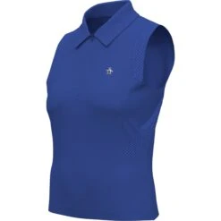 Original Penguin Women's 1/4 Zip Mesh Block Sleeveless Golf Polo Shirt In Nebulas Blue -Outlet New Polo Shirt Store mi7dgg5fddbshyhpd1k0