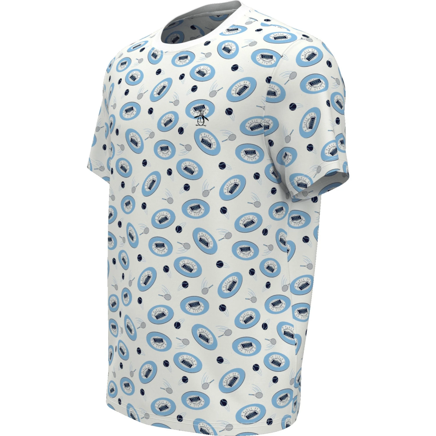 Original Penguin Print Crew Neck Tennis T-Shirt In Bright White 7 Original Penguin Print Crew Neck Tennis T-Shirt In Bright White - Image 5