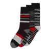 Original Penguin 3 Pack Spot And Stripe Design Ankle Socks In Black And Red -Outlet New Polo Shirt Store mspe2288 001 alt7