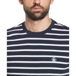 Original Penguin Organic Cotton Breton Stripe Tee In Dark Sapphire -Outlet New Polo Shirt Store mzws4m5rwspdrwad6ev1