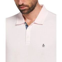 Original Penguin Cotton Birdseye Pique Tipped Polo Shirt In Parfait Pink -Outlet New Polo Shirt Store nffyd3avs96bsunzym3l