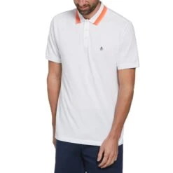 Outlet New Polo Shirt Store 18 Original Penguin Pique Polo Shirt With Tipping In Bright White