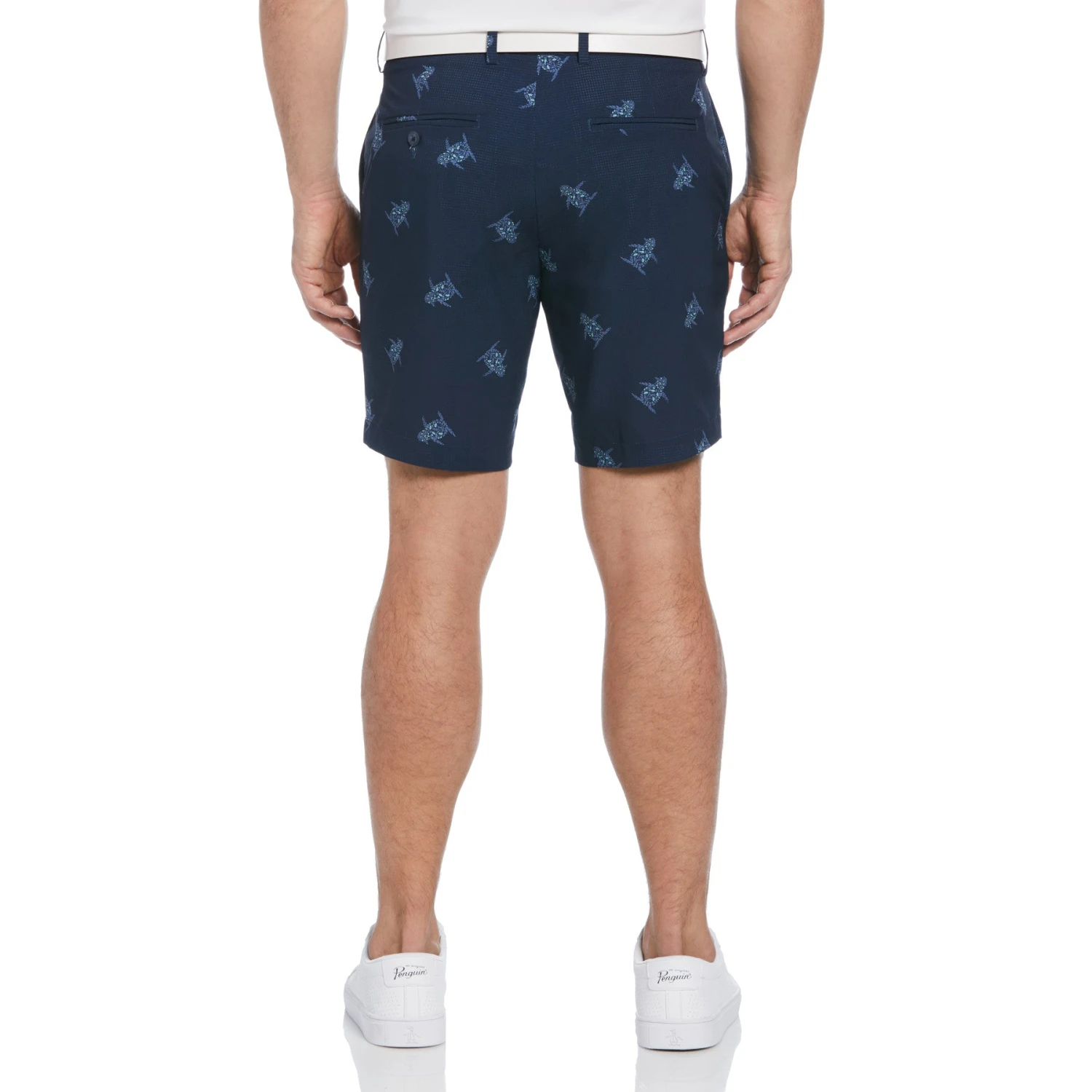 Original Penguin 60s Floral Pete Print 8" Golf Shorts In Black Iris 4 Original Penguin 60s Floral Pete Print 8" Golf Shorts In Black Iris - Image 2